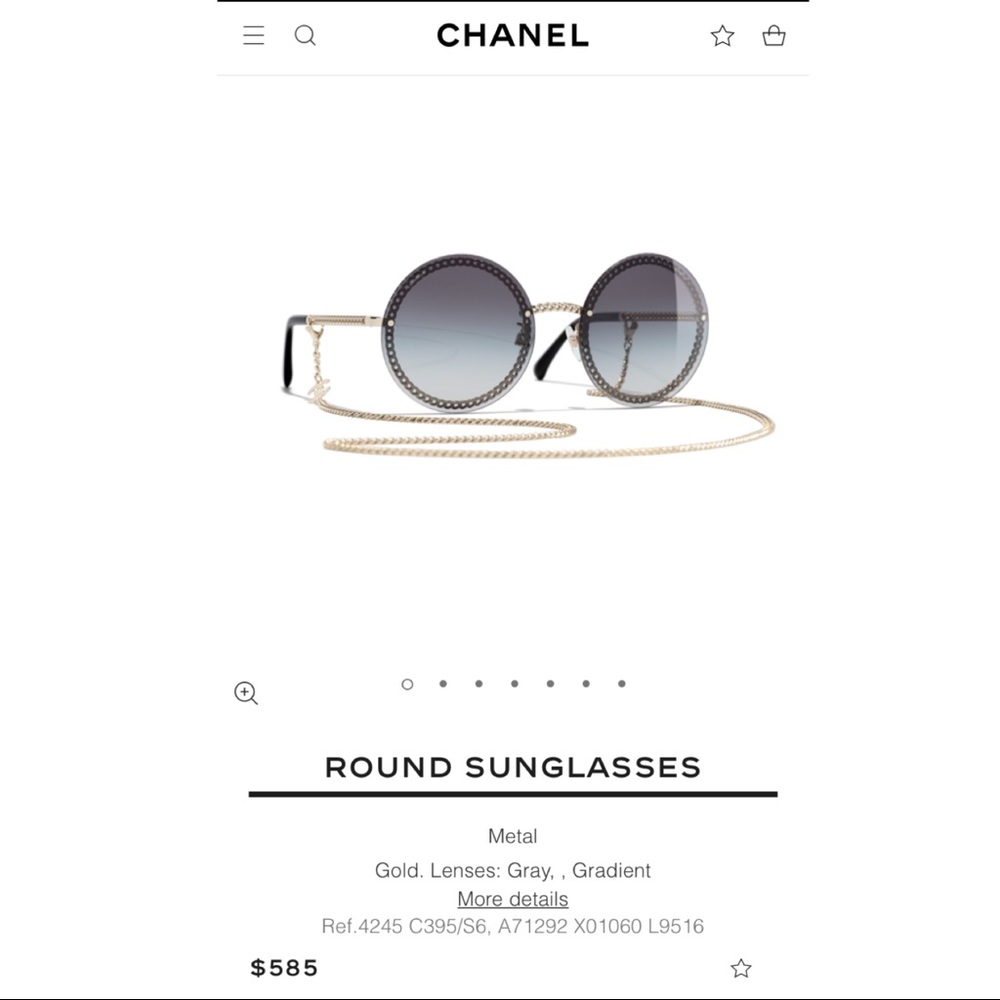 Chanel Round Sunglasses on Chain **New**
